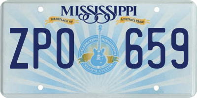 MS license plate ZPO659