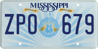 MS license plate ZPO679