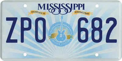 MS license plate ZPO682