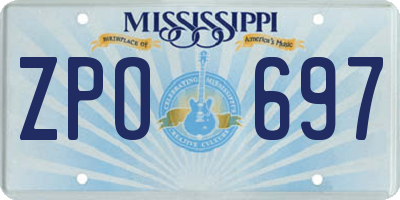 MS license plate ZPO697