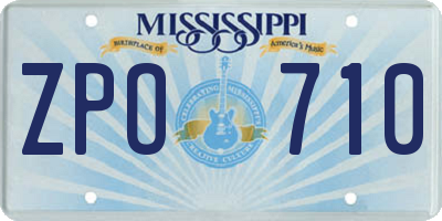 MS license plate ZPO710