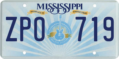 MS license plate ZPO719