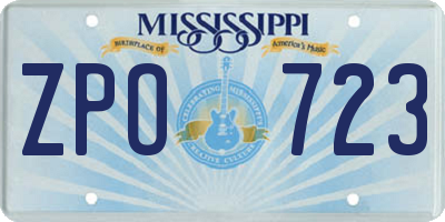 MS license plate ZPO723