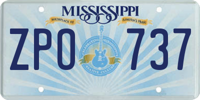 MS license plate ZPO737