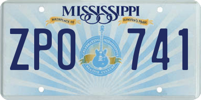 MS license plate ZPO741