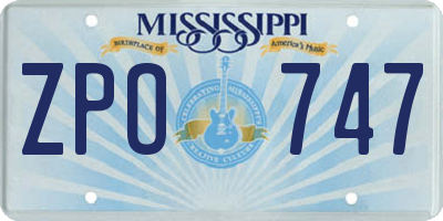 MS license plate ZPO747