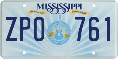 MS license plate ZPO761