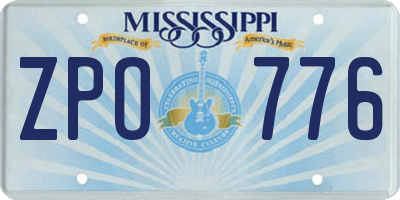 MS license plate ZPO776
