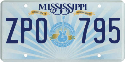 MS license plate ZPO795