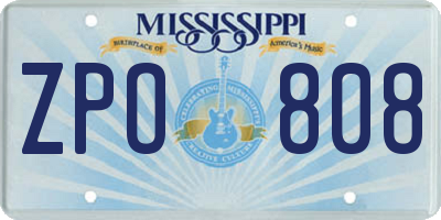 MS license plate ZPO808