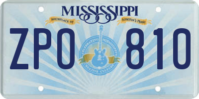 MS license plate ZPO810