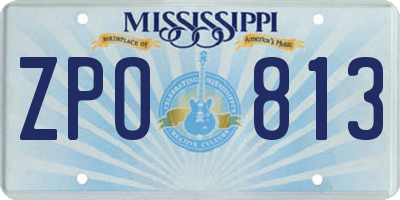 MS license plate ZPO813