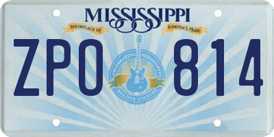 MS license plate ZPO814
