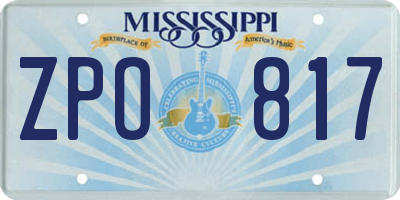 MS license plate ZPO817
