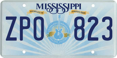MS license plate ZPO823