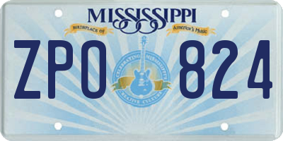 MS license plate ZPO824