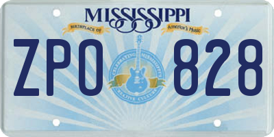 MS license plate ZPO828