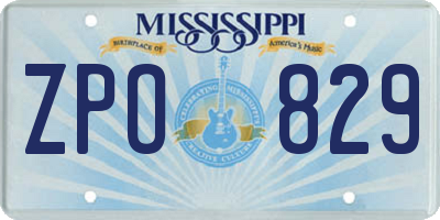 MS license plate ZPO829