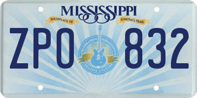 MS license plate ZPO832