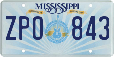 MS license plate ZPO843