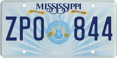 MS license plate ZPO844