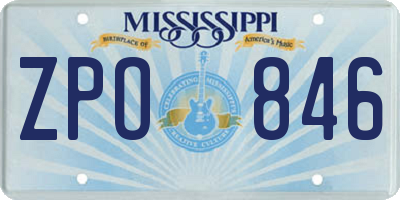 MS license plate ZPO846