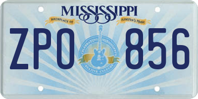 MS license plate ZPO856