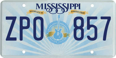 MS license plate ZPO857