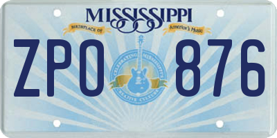 MS license plate ZPO876