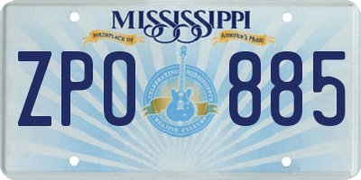 MS license plate ZPO885