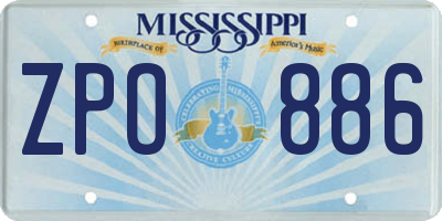 MS license plate ZPO886