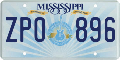 MS license plate ZPO896