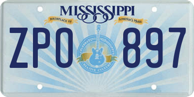 MS license plate ZPO897