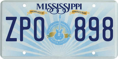 MS license plate ZPO898
