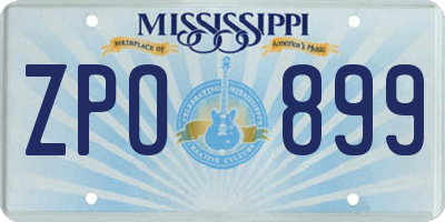 MS license plate ZPO899