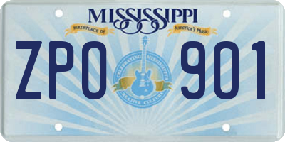 MS license plate ZPO901