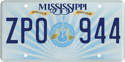 MS license plate ZPO944