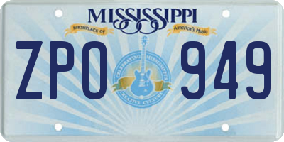 MS license plate ZPO949