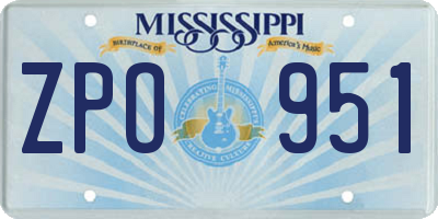 MS license plate ZPO951