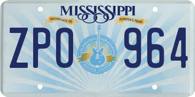 MS license plate ZPO964