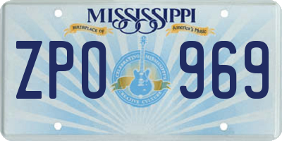 MS license plate ZPO969