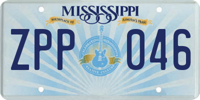 MS license plate ZPP046