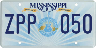 MS license plate ZPP050