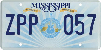 MS license plate ZPP057