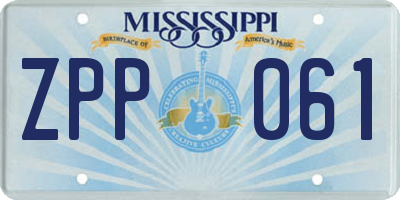 MS license plate ZPP061