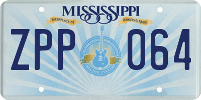 MS license plate ZPP064