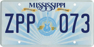 MS license plate ZPP073