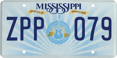 MS license plate ZPP079