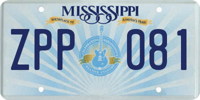 MS license plate ZPP081