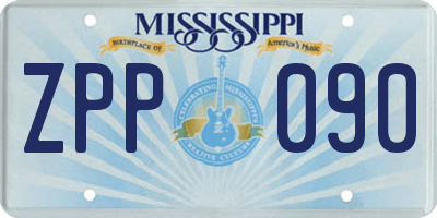 MS license plate ZPP090